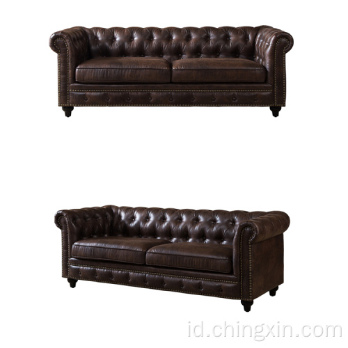 Tufted Chesterfield Sofa Sofa Furniture Ruang Tamu